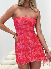 Donelli Mini Dress Pink Floral Tall