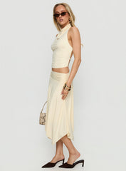 Scenic Route Asymmetrical Midi Skirt Yellow