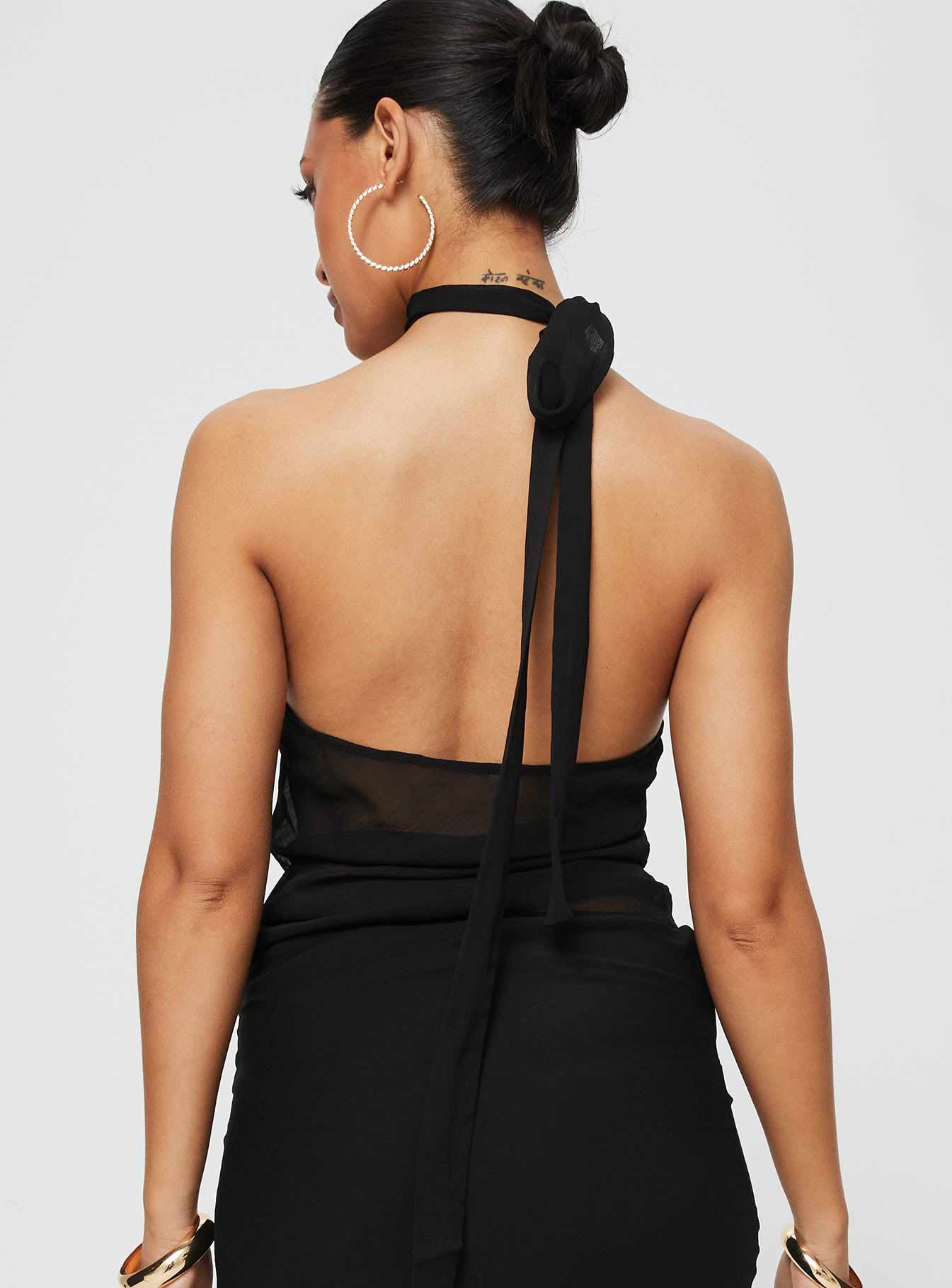 Lux Tie Top Black