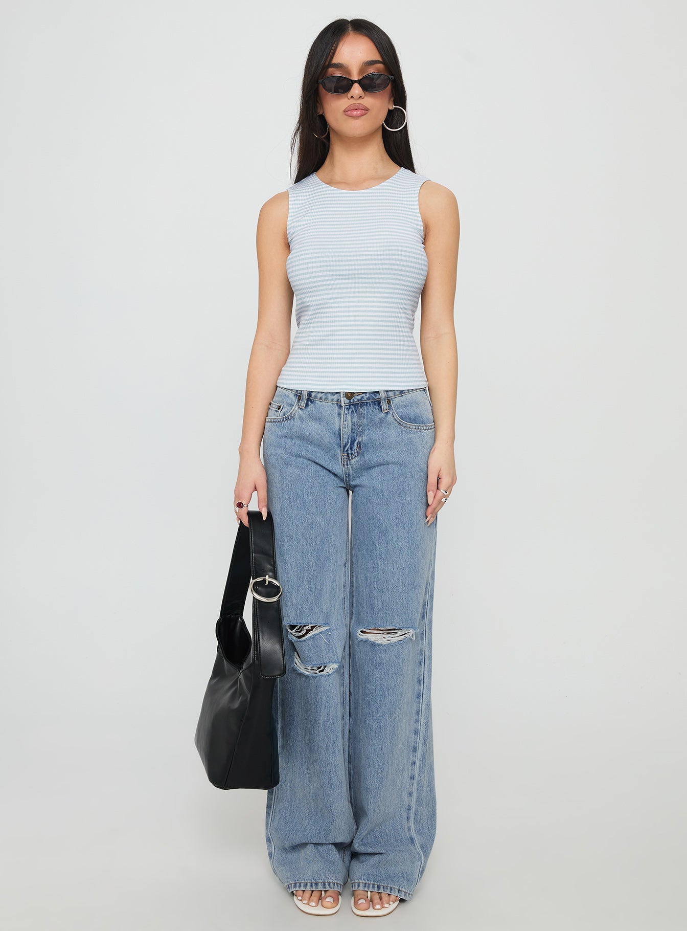 Dystran Top Blue / White Stripe