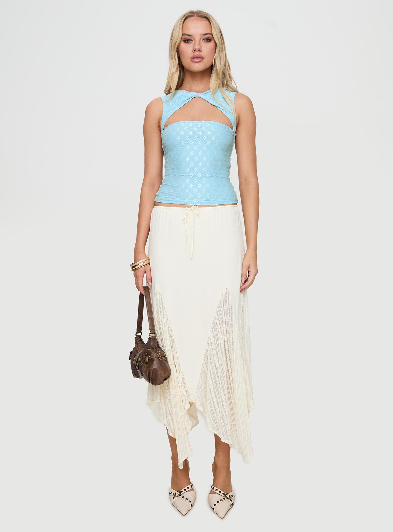 Martiney Twisted Tank Top Blue
