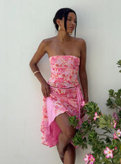 Tipsy Midi Skirt Pink Paisley